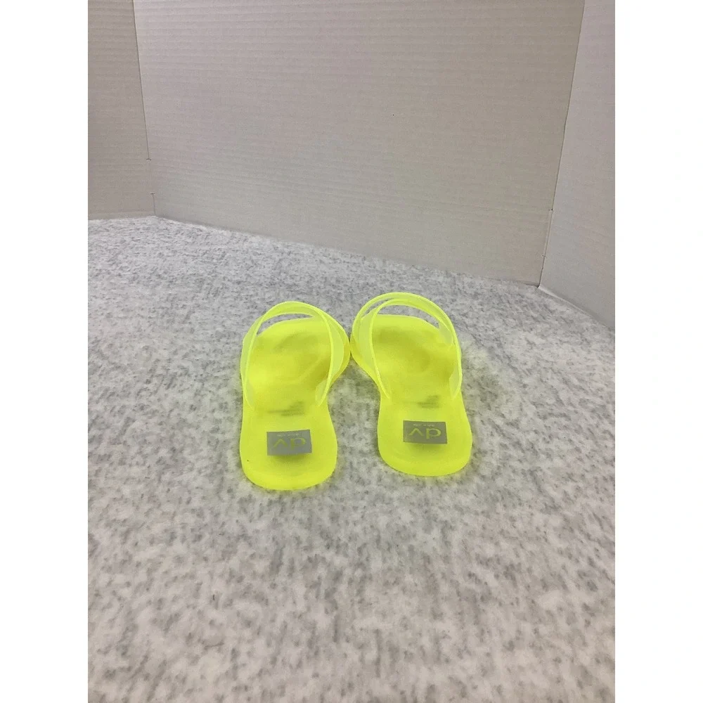 DV Dolce Vita Solstice‎ Neon Yellow Jelly Slide Sandals Square Toe Womens 8 NEW